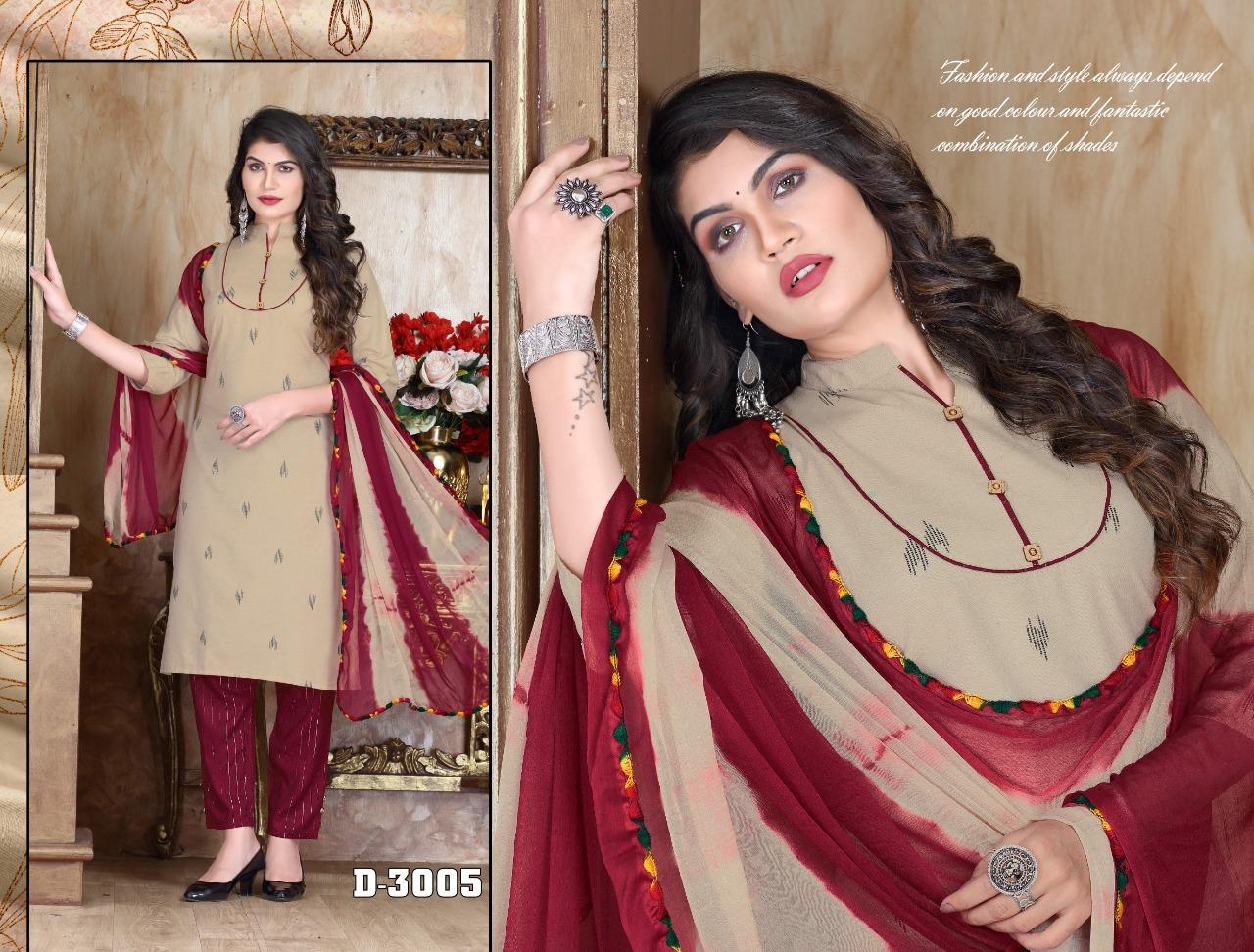 Riyaa Diamond 1 Cotton Printed Casual Wear Ready Made Suit Collection